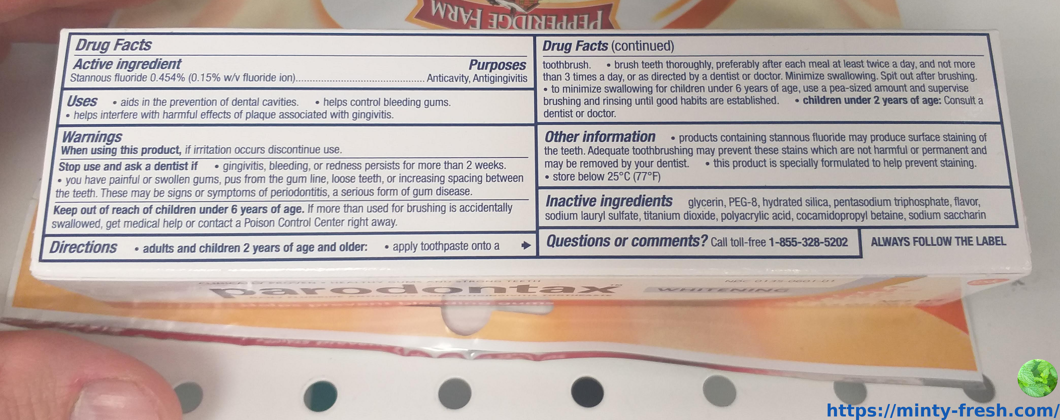 Parodontax Toothpaste Ingredients Minty Fresh Toothpaste