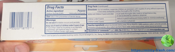 arm and hammer toothpaste ingredients peroxicare